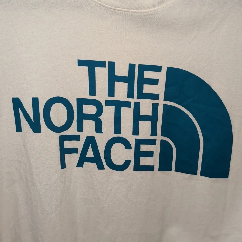 The North Face Half-Dome T-shirt White Blue Logo 100% Cotton Men's Size M